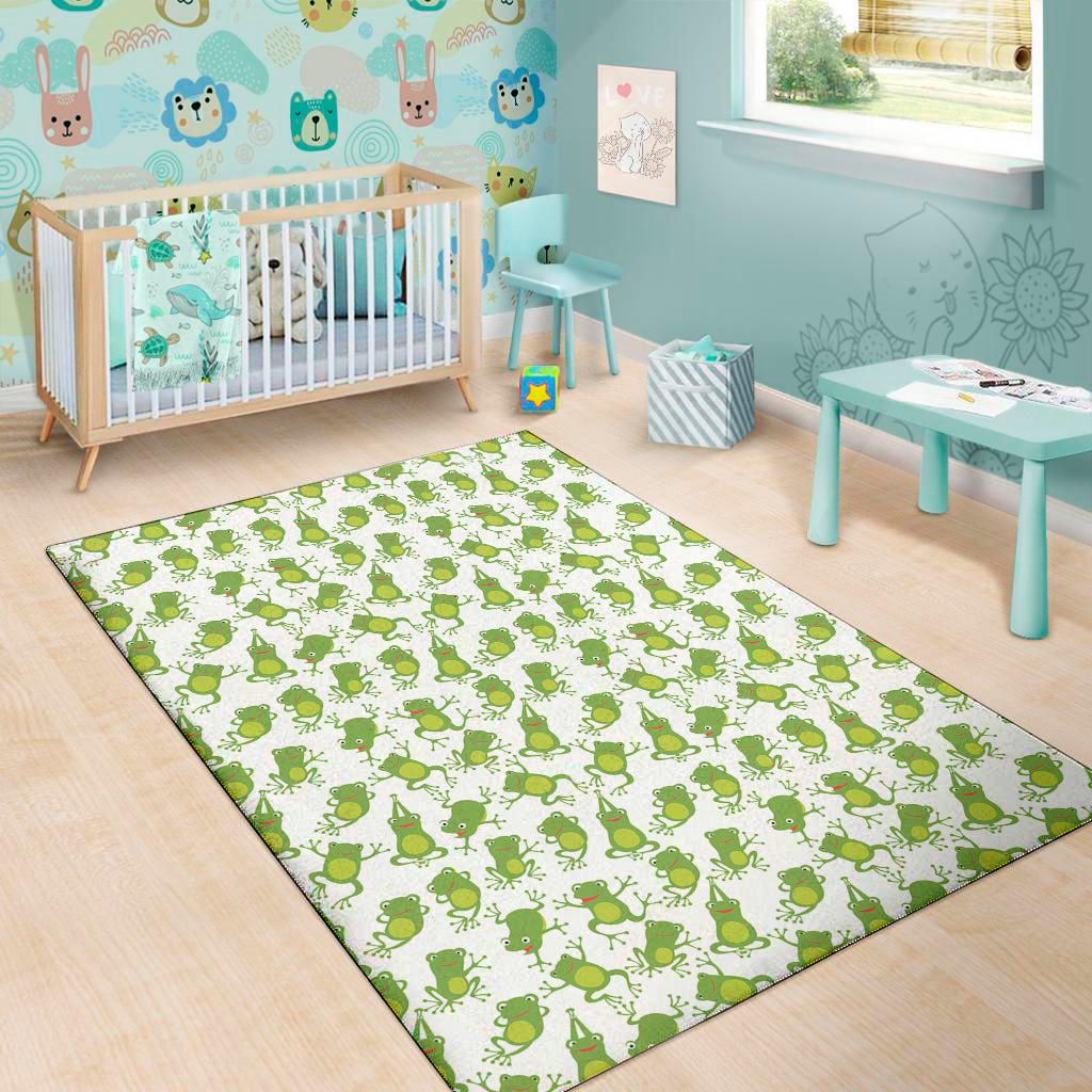 Cute Frog Pattern Print Area Rug
