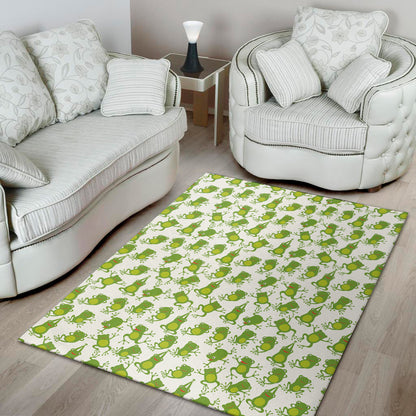 Cute Frog Pattern Print Area Rug