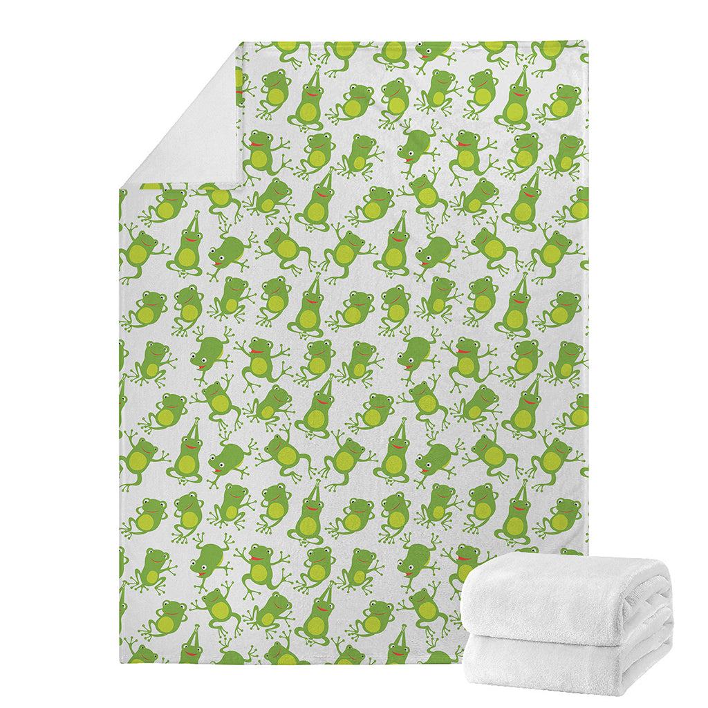 Cute Frog Pattern Print Blanket