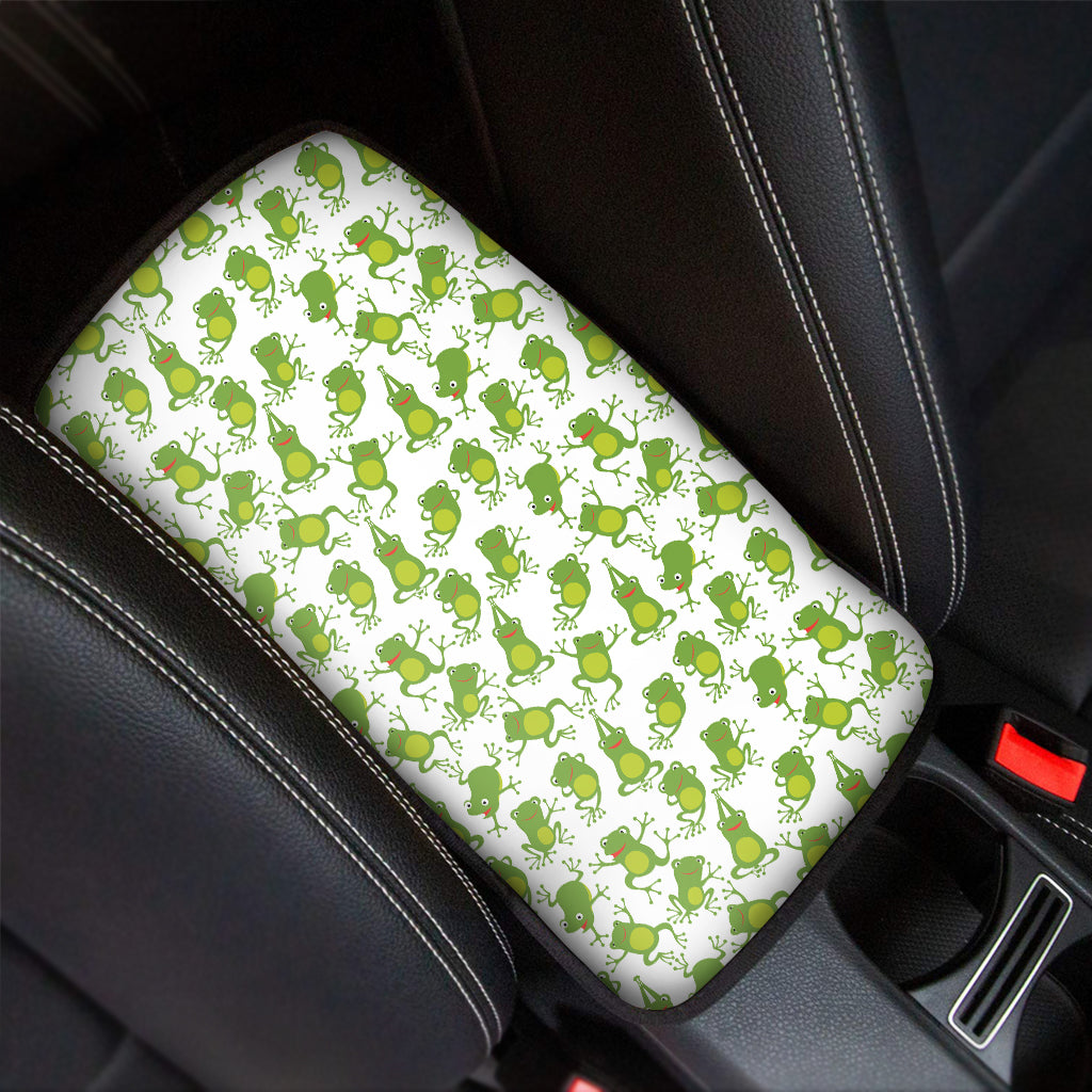 Cute Frog Pattern Print Car Center Console Cover