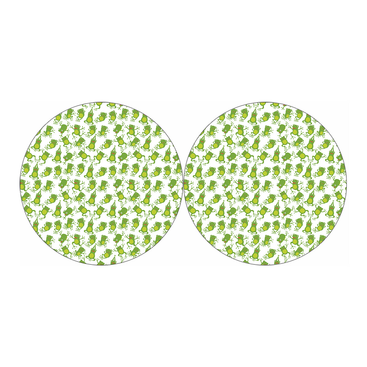Cute Frog Pattern Print Car Coasters