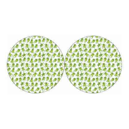 Cute Frog Pattern Print Car Coasters