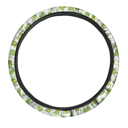 Cute Frog Pattern Print Car Steering Wheel Cover