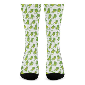 Cute Frog Pattern Print Crew Socks