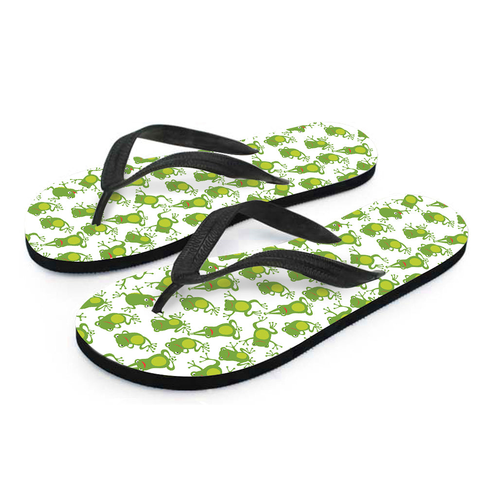 Cute Frog Pattern Print Flip Flops