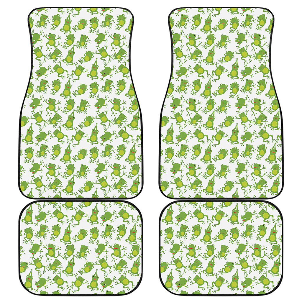 Cute Frog Pattern Print Front and Back Car Floor Mats