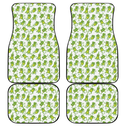 Cute Frog Pattern Print Front and Back Car Floor Mats
