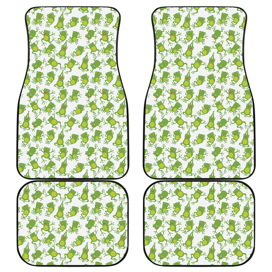 Cute Frog Pattern Print Front and Back Car Floor Mats