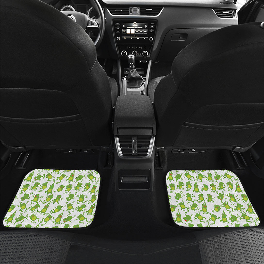 Cute Frog Pattern Print Front and Back Car Floor Mats