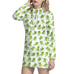 Cute Frog Pattern Print Hoodie Dress