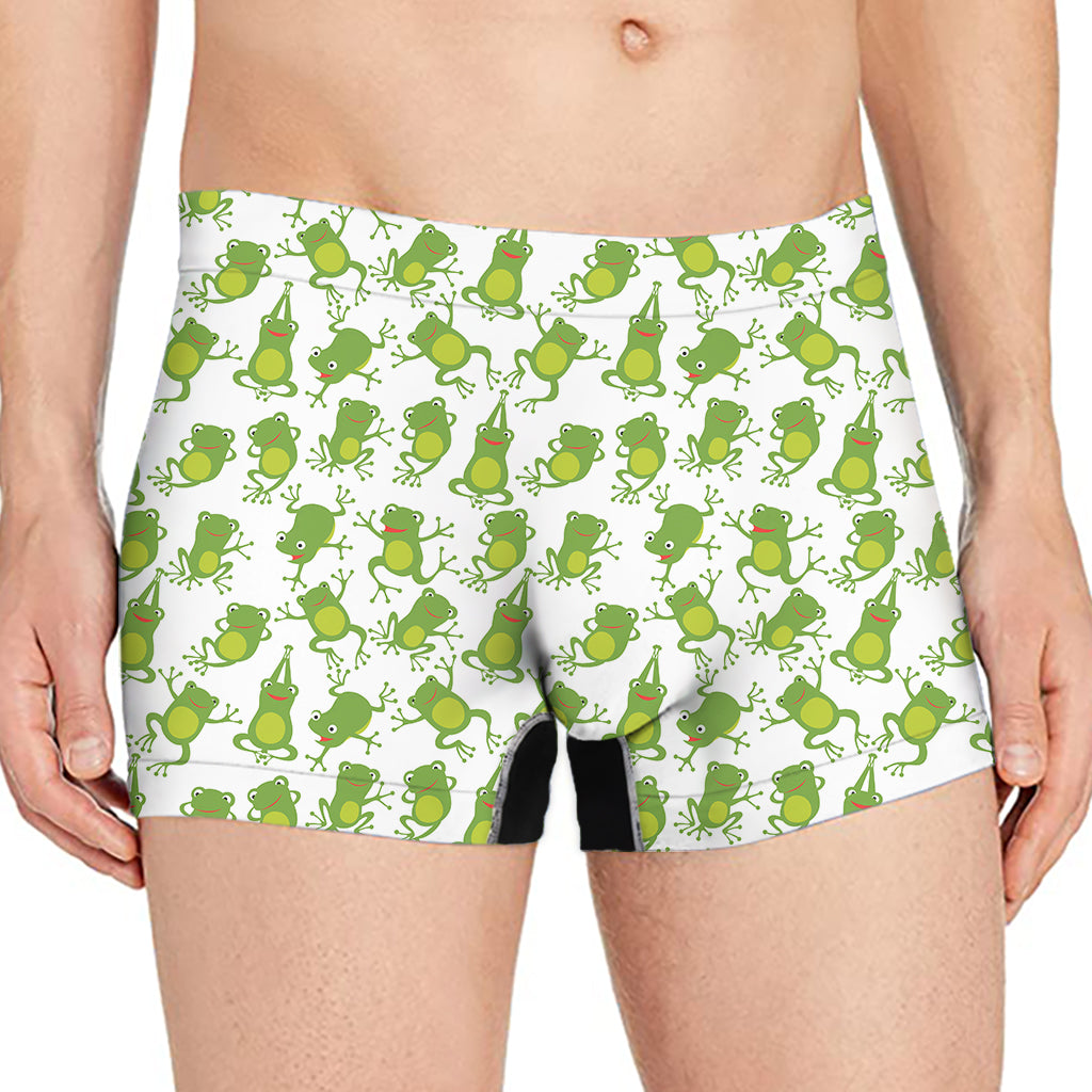 Cute Frog Pattern Print Men's Boxer Briefs