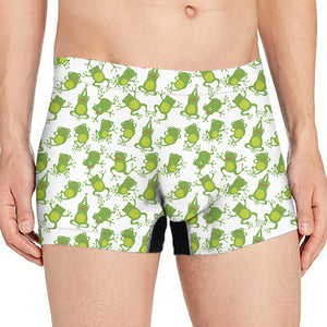 Cute Frog Pattern Print Men's Boxer Briefs