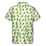 Cute Frog Pattern Print Men's Short Sleeve Shirt