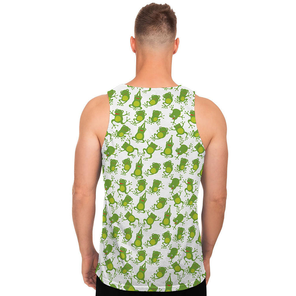 Cute Frog Pattern Print Men's Tank Top