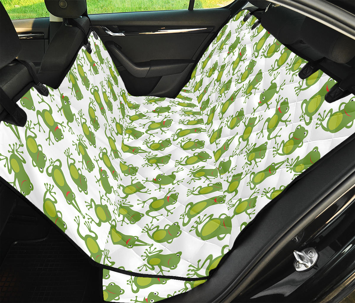 Cute Frog Pattern Print Pet Car Back Seat Cover