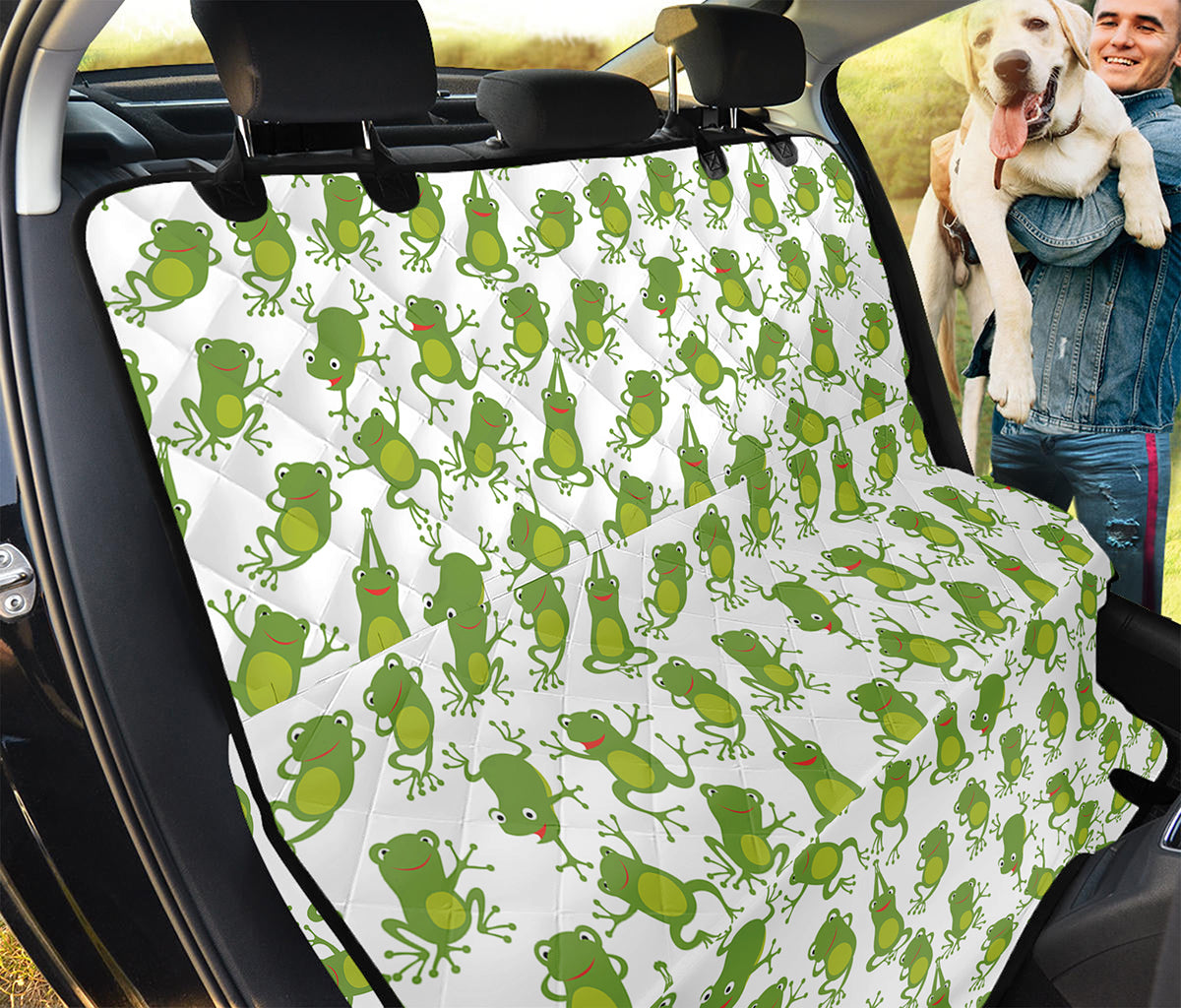 Cute Frog Pattern Print Pet Car Back Seat Cover