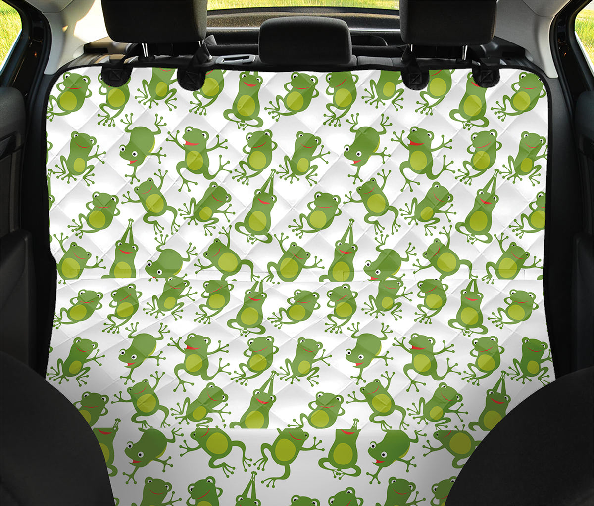 Cute Frog Pattern Print Pet Car Back Seat Cover