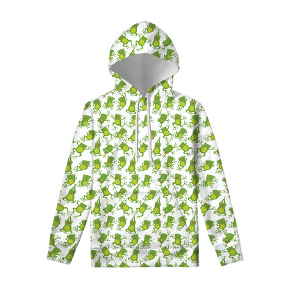 Cute Frog Pattern Print Pullover Hoodie