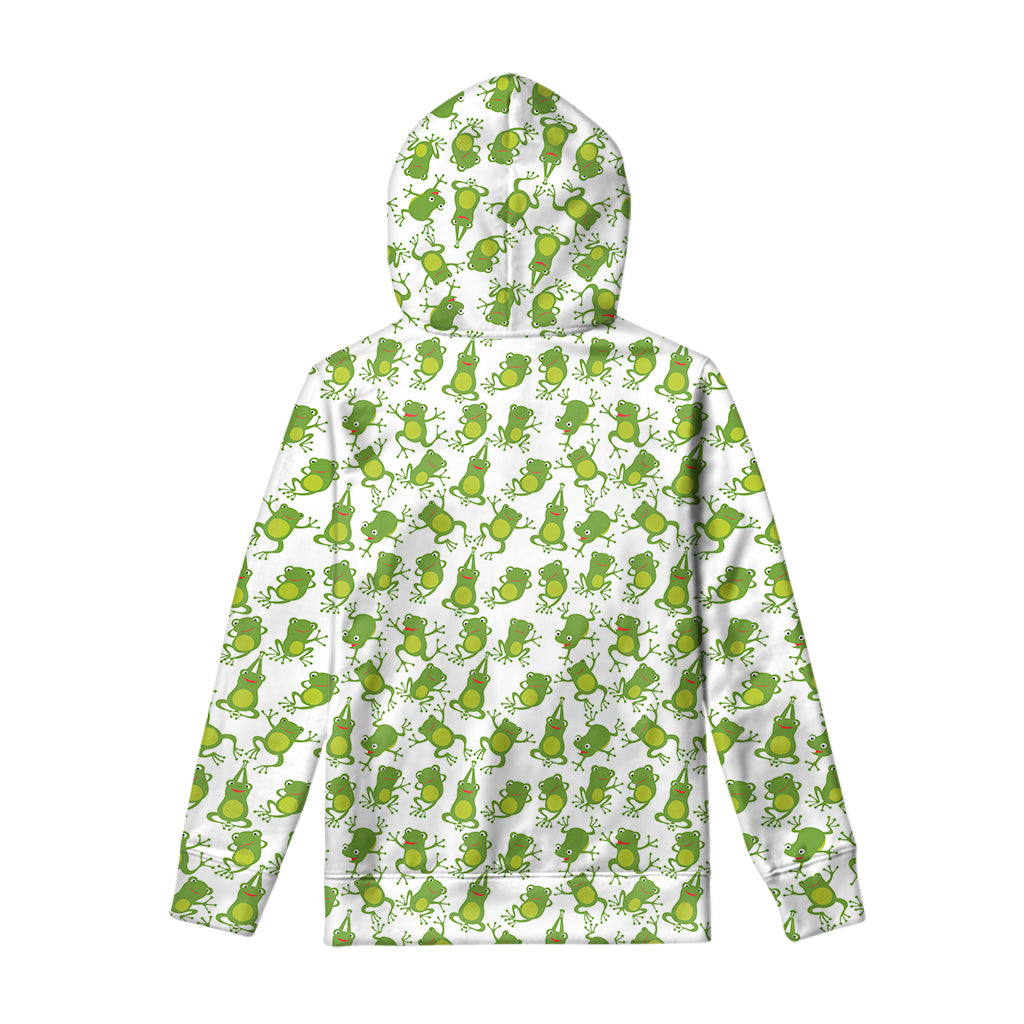 Cute Frog Pattern Print Pullover Hoodie