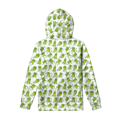 Cute Frog Pattern Print Pullover Hoodie
