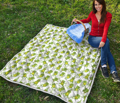 Cute Frog Pattern Print Quilt