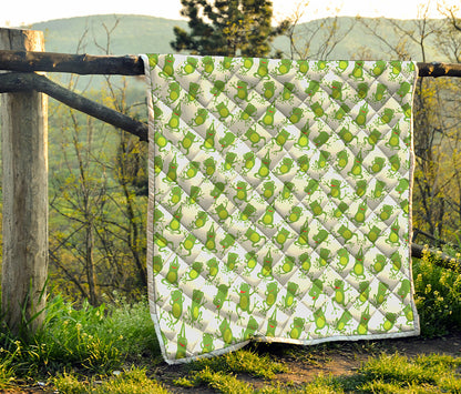 Cute Frog Pattern Print Quilt