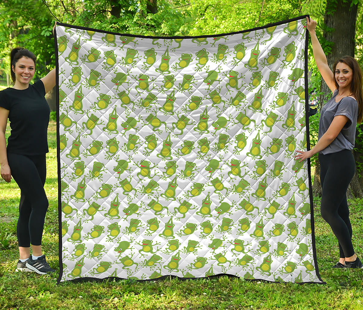 Cute Frog Pattern Print Quilt