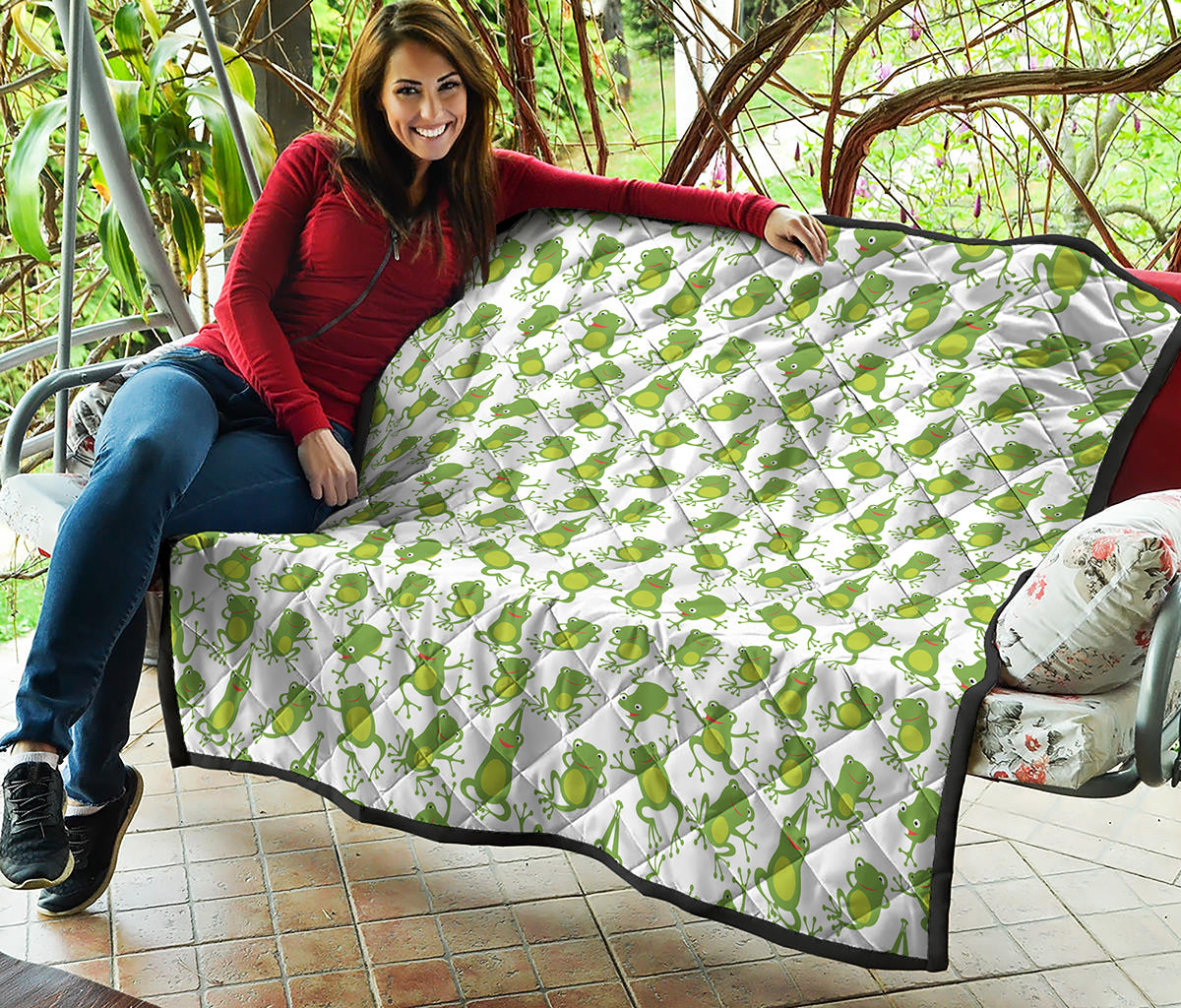 Cute Frog Pattern Print Quilt