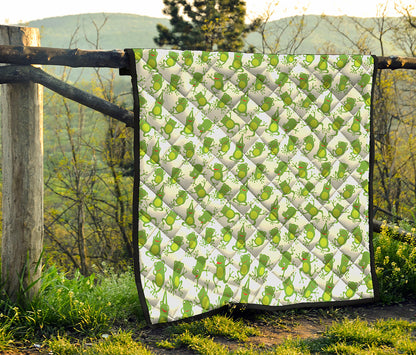 Cute Frog Pattern Print Quilt