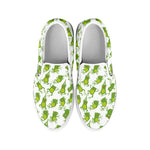 Cute Frog Pattern Print White Slip On Shoes