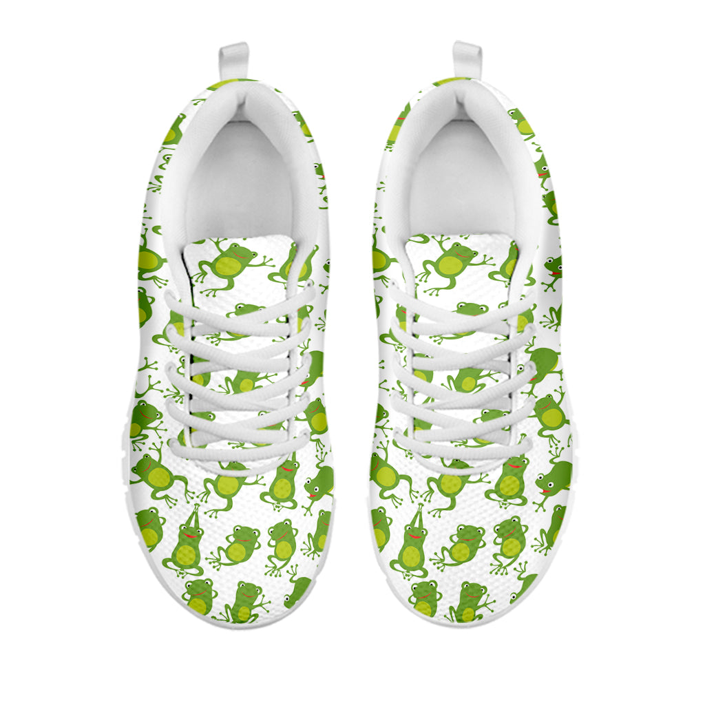 Cute Frog Pattern Print White Sneakers