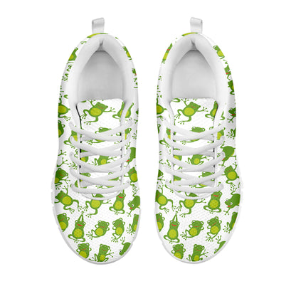 Cute Frog Pattern Print White Sneakers