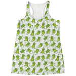Cute Frog Pattern Print Women's Racerback Tank Top