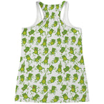 Cute Frog Pattern Print Women's Racerback Tank Top