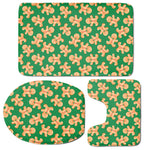 Cute Gingerbread Man Pattern Print 3 Piece Bath Mat Set