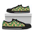 Cute Gingerbread Man Pattern Print Black Low Top Sneakers
