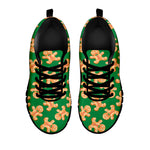 Cute Gingerbread Man Pattern Print Black Sneakers