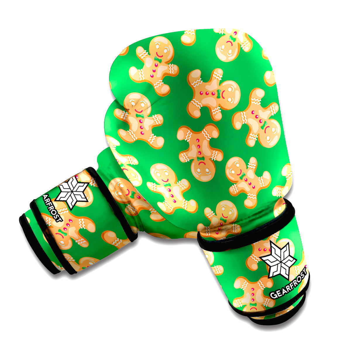 Cute Gingerbread Man Pattern Print Boxing Gloves