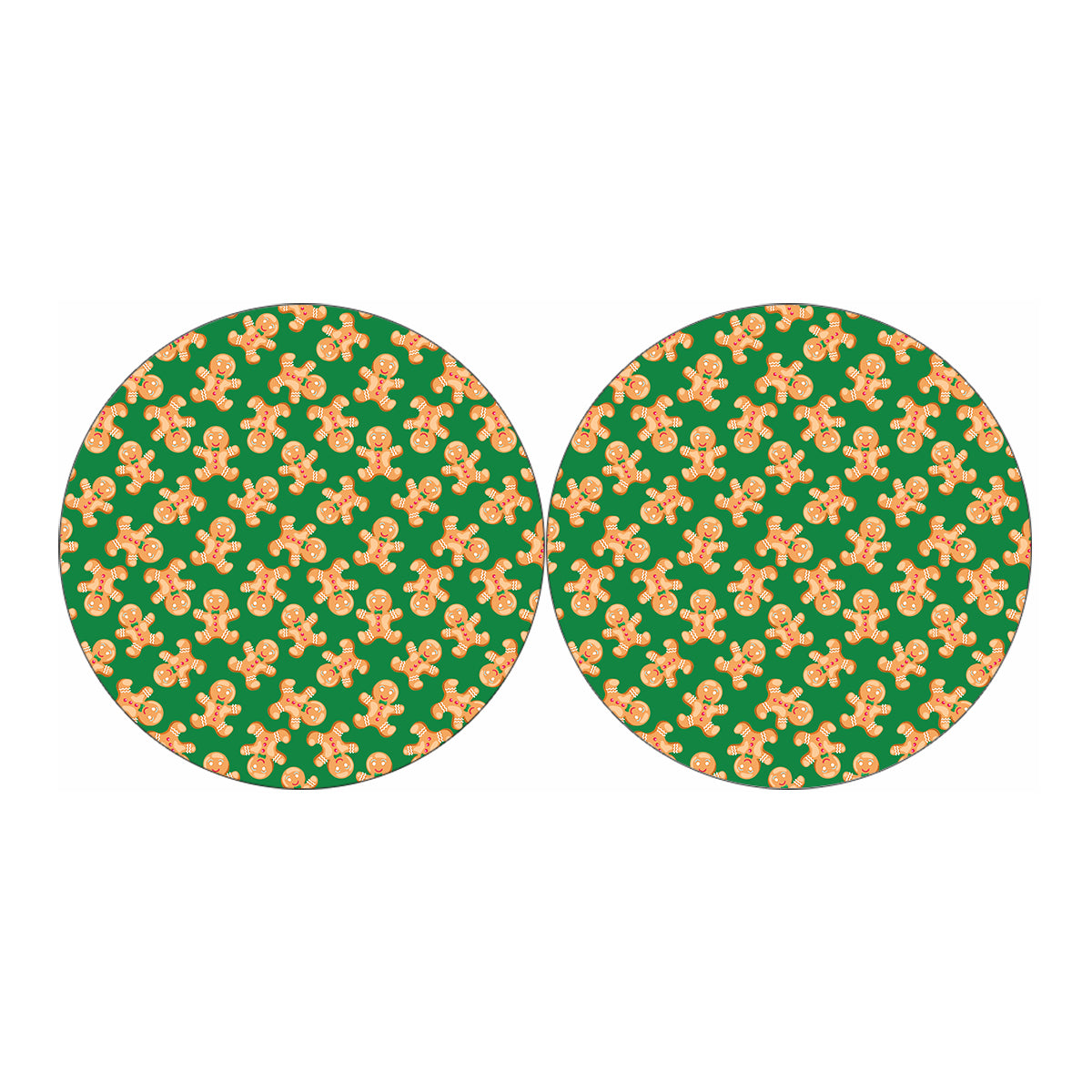 Cute Gingerbread Man Pattern Print Car Coasters