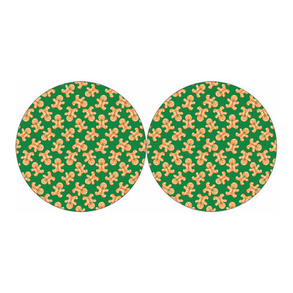 Cute Gingerbread Man Pattern Print Car Coasters