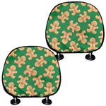 Cute Gingerbread Man Pattern Print Car Headrest Covers