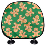 Cute Gingerbread Man Pattern Print Car Headrest Covers