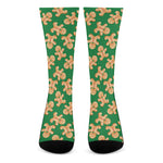 Cute Gingerbread Man Pattern Print Crew Socks