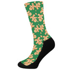 Cute Gingerbread Man Pattern Print Crew Socks