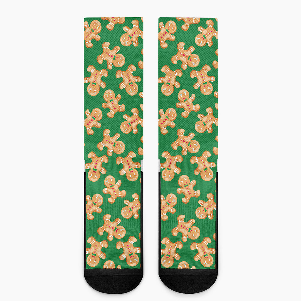 Cute Gingerbread Man Pattern Print Crew Socks