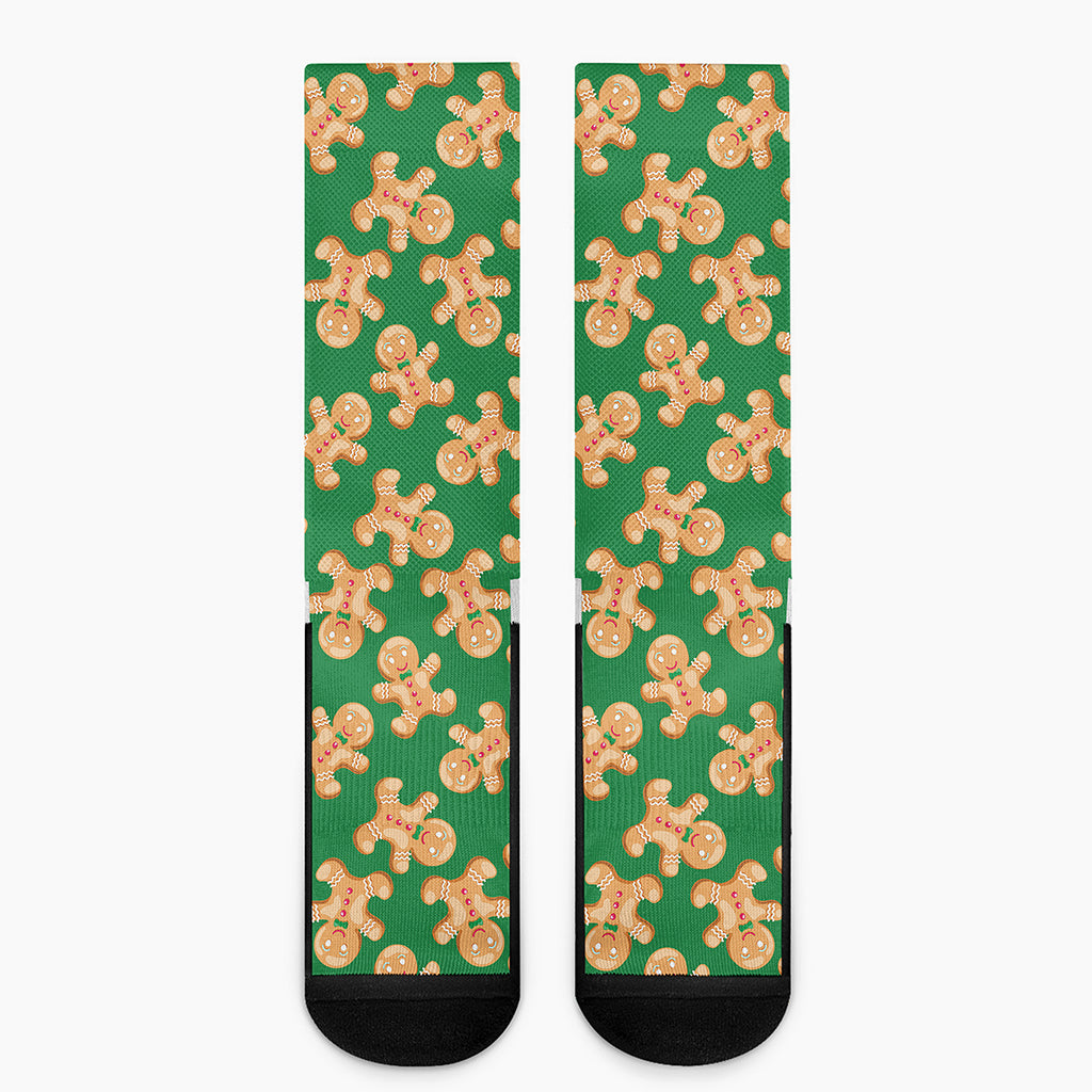 Cute Gingerbread Man Pattern Print Crew Socks