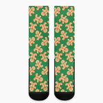 Cute Gingerbread Man Pattern Print Crew Socks