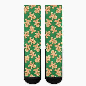 Cute Gingerbread Man Pattern Print Crew Socks