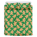 Cute Gingerbread Man Pattern Print Duvet Cover Bedding Set