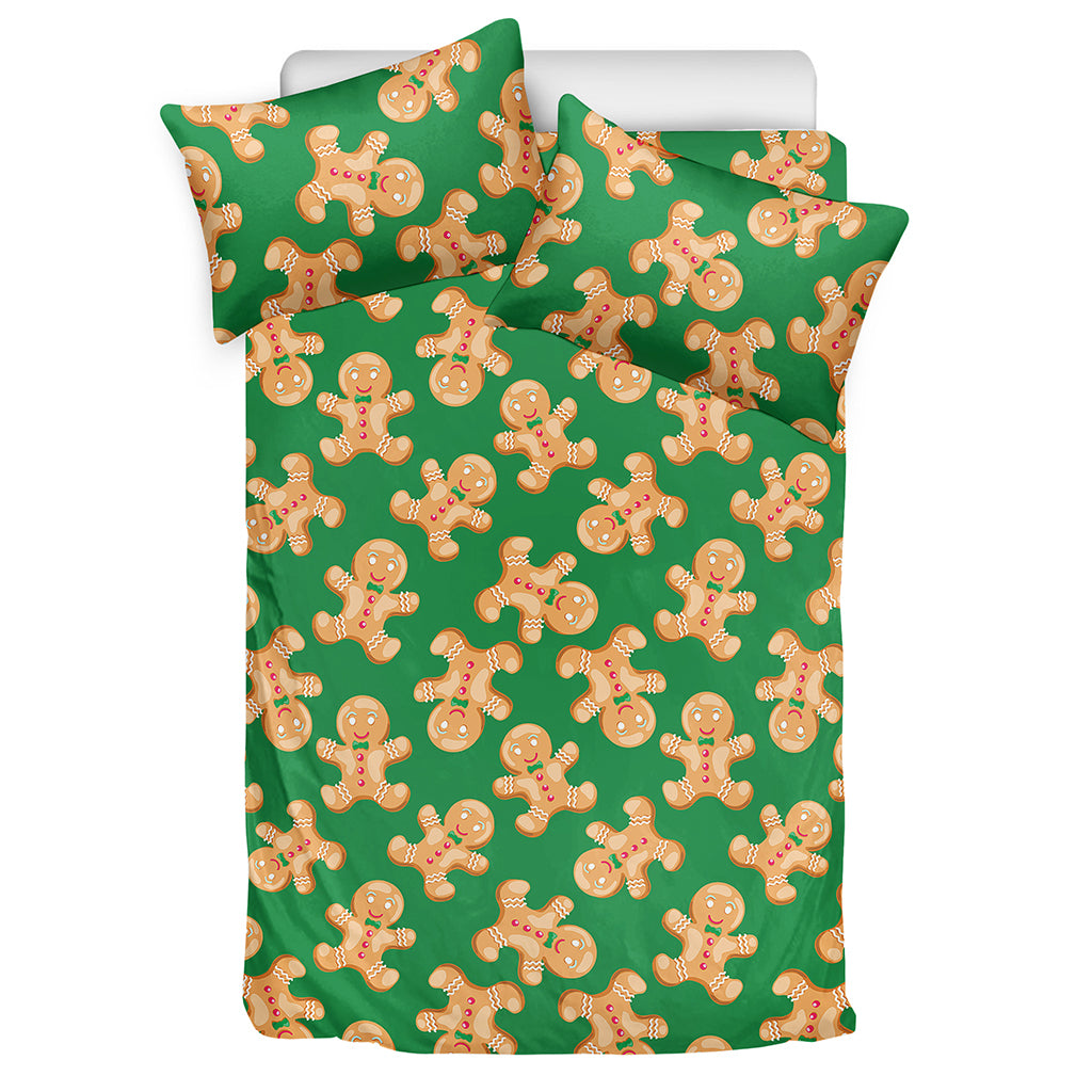 Cute Gingerbread Man Pattern Print Duvet Cover Bedding Set
